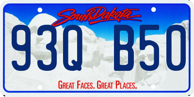SD license plate 93QB50