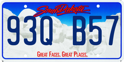 SD license plate 93QB57