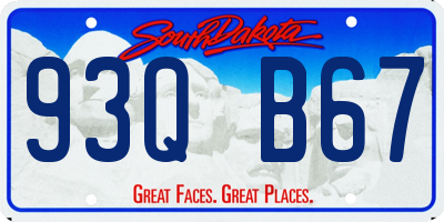 SD license plate 93QB67