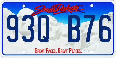 SD license plate 93QB76