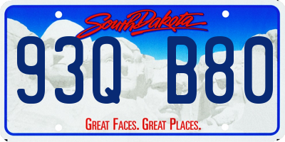 SD license plate 93QB80