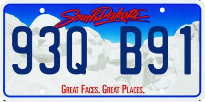 SD license plate 93QB91