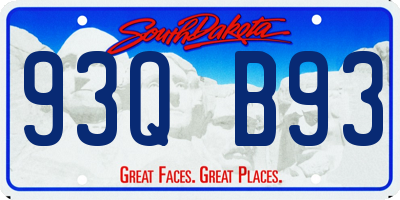 SD license plate 93QB93