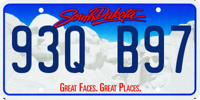 SD license plate 93QB97