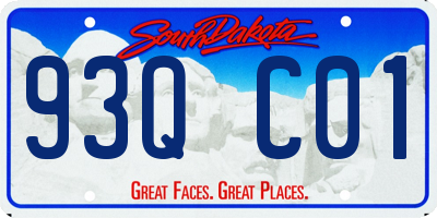 SD license plate 93QC01