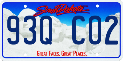 SD license plate 93QC02