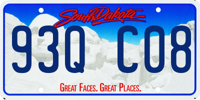 SD license plate 93QC08