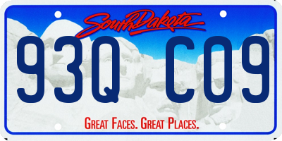 SD license plate 93QC09