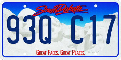 SD license plate 93QC17
