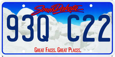 SD license plate 93QC22