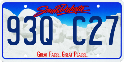 SD license plate 93QC27
