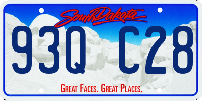 SD license plate 93QC28