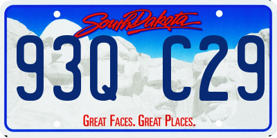 SD license plate 93QC29