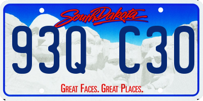 SD license plate 93QC30