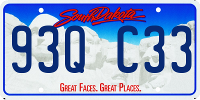SD license plate 93QC33