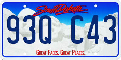 SD license plate 93QC43