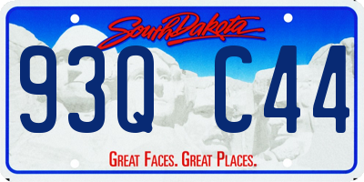 SD license plate 93QC44
