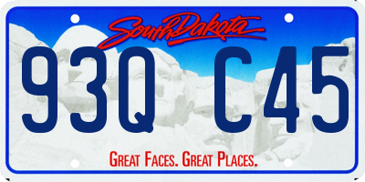 SD license plate 93QC45