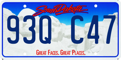 SD license plate 93QC47