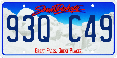 SD license plate 93QC49