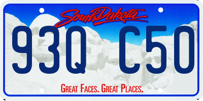 SD license plate 93QC50