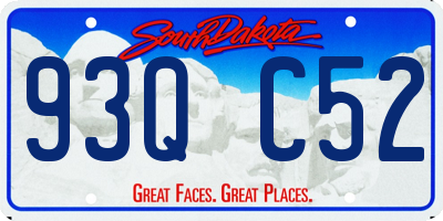 SD license plate 93QC52