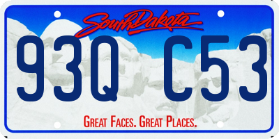 SD license plate 93QC53