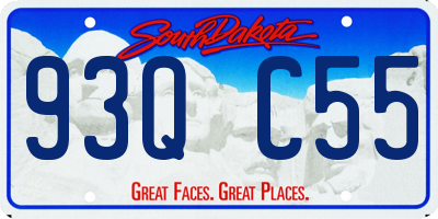 SD license plate 93QC55