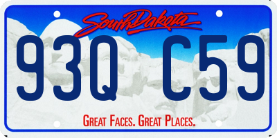 SD license plate 93QC59