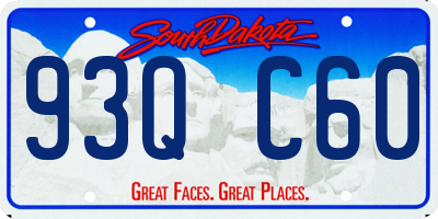 SD license plate 93QC60