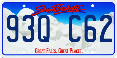 SD license plate 93QC62