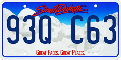 SD license plate 93QC63
