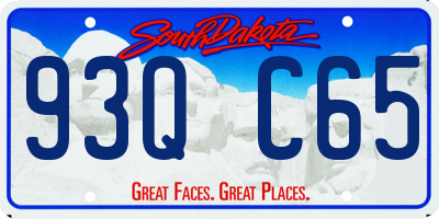 SD license plate 93QC65