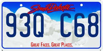 SD license plate 93QC68