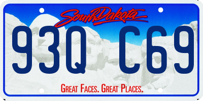 SD license plate 93QC69