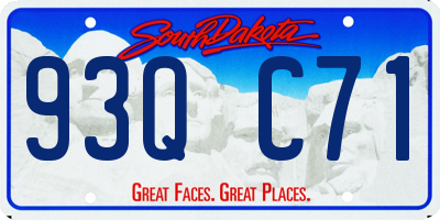 SD license plate 93QC71
