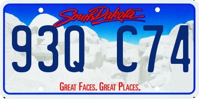 SD license plate 93QC74