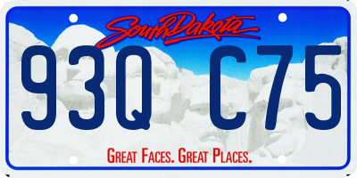 SD license plate 93QC75