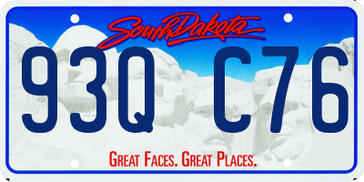 SD license plate 93QC76