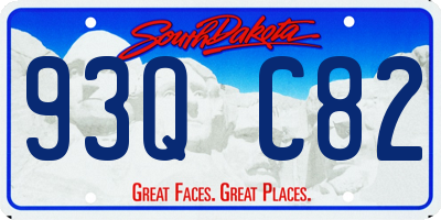 SD license plate 93QC82