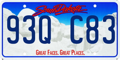 SD license plate 93QC83