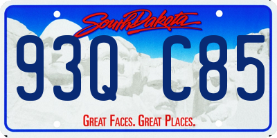 SD license plate 93QC85