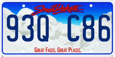 SD license plate 93QC86