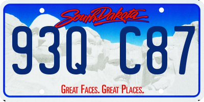 SD license plate 93QC87
