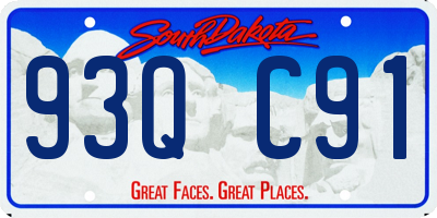 SD license plate 93QC91