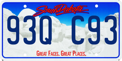 SD license plate 93QC93
