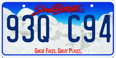 SD license plate 93QC94