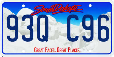 SD license plate 93QC96