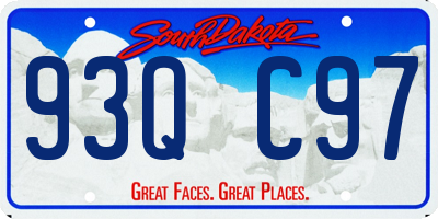 SD license plate 93QC97