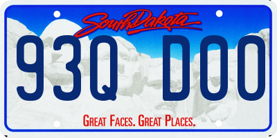 SD license plate 93QD00